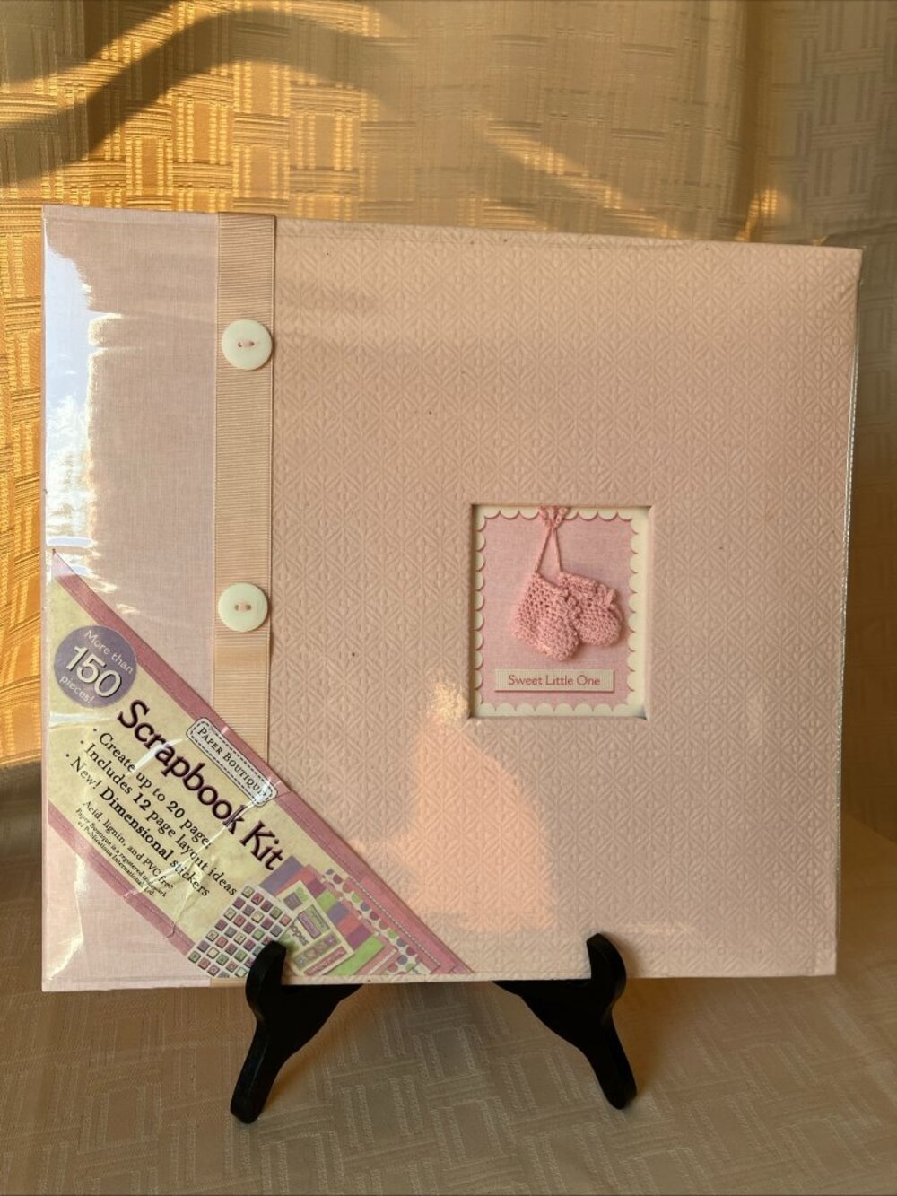 New Scrapbook Kit 150 Pieces Pink with Layout Ideas 14"x13" Baby Album